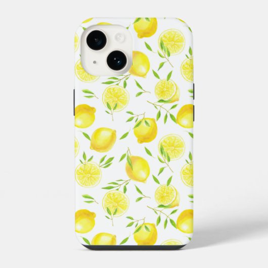 Coque Pour iPhone 14 Citrons et feuilles (Verso)