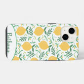 Coque Pour iPhone 14 Citrons funky et chic Feuille (Verso Horizontal)