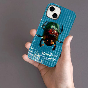 Coque Pour iPhone 14 Citrouille arc-en-ciel sur bleu Personnalisé