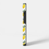 Coque Pour iPhone 14 Citrus citron moderne Nom du monogramme (Côté gauche)