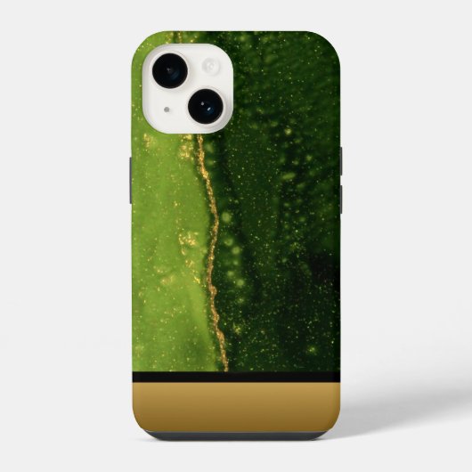 Coque Pour iPhone 14 Classy Green Marble Motif iPhone / Android (Verso)