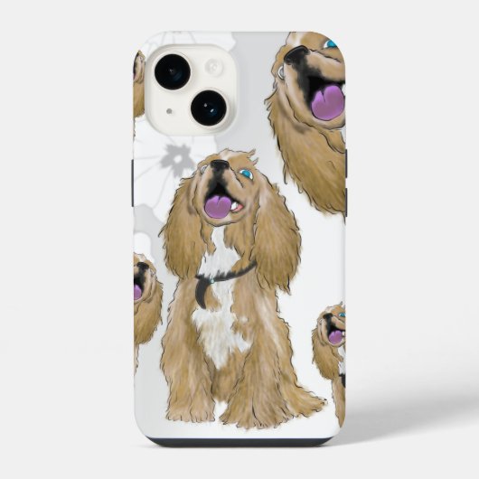 Coque Pour iPhone 14 Clés les spaniels cocker miniatures (Verso)