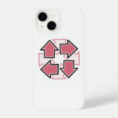 Coque Pour iPhone 14 Clockwise Arrows Minimal Geometric Red (Verso)