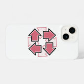 Coque Pour iPhone 14 Clockwise Arrows Minimal Geometric Red (Verso Horizontal)