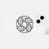 Coque Pour iPhone 14 Clockwise Arrows Minimal Geometric White Variant 1 (Verso Horizontal)