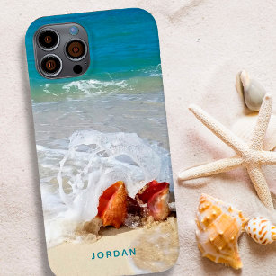 Coque Pour iPhone 14 Coastal Beach Shells Seashore Nom photo