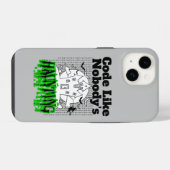 Coque Pour iPhone 14 Code comme personne hante.w Grey BG (Verso Horizontal)