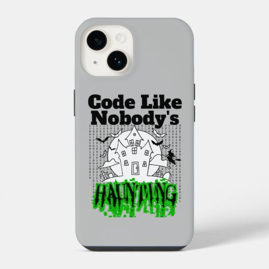 Coque Pour iPhone 14 Code comme personne hante.w Grey BG (Verso)
