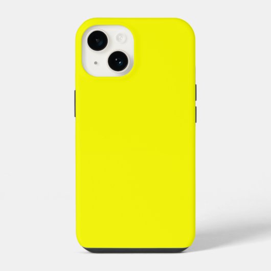 Coque Pour iPhone 14 Code hexadécimal du jaune néon FFFF01 (Verso)