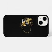 Coque Pour iPhone 14 Coeur aux papillons d'or (Verso Horizontal)