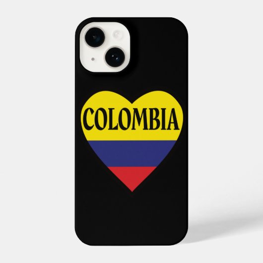 Coque Pour iPhone 14 Coeur du drapeau colombien (Verso)