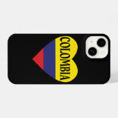 Coque Pour iPhone 14 Coeur du drapeau colombien (Verso Horizontal)
