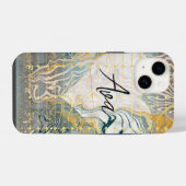 Coque Pour iPhone 14 Coeur et marbre (Verso Horizontal)