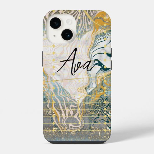 Coque Pour iPhone 14 Coeur et marbre (Verso)