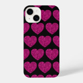 Coque Pour iPhone 14 Coeur rose chaud faux parties scintillant scintill (Verso)