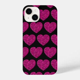 Coque Pour iPhone 14 Coeur rose chaud faux parties scintillant scintill