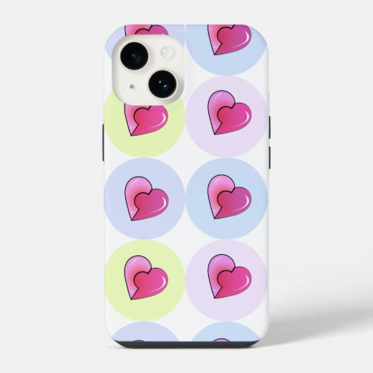 Coque Pour iPhone 14 Coeurs de bonbons (Verso)