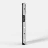 Coque Pour iPhone 14 Coeurs de polka minuscules dans les tons gris (Côté droit)