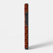 Coque Pour iPhone 14 Cœurs dorés sur marron (Côté gauche)