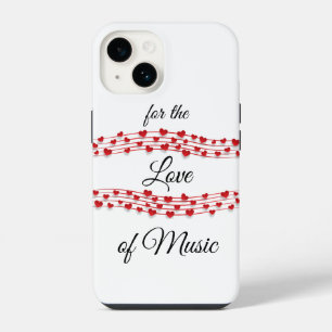 Coque Pour iPhone 14 Cœurs fantaisistes musique "Pour l'amour de la mus