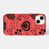 Coque Pour iPhone 14 Coeurs répétitifs (Verso Horizontal)