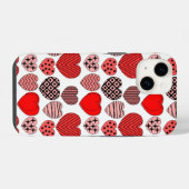 Coque Pour iPhone 14 Coeurs répétitifs (Verso Horizontal)