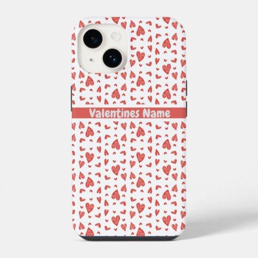 Coque Pour iPhone 14 Cœurs rouges de la Saint-Valentin (Verso)
