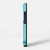 Coque Pour iPhone 14 Collage photo initial en bois bleu (Côté gauche)
