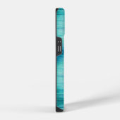Coque Pour iPhone 14 Collage photo initial en bois bleu (Côté droit)