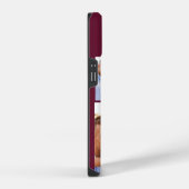 Coque Pour iPhone 14 Collage photo moderne monogramme initial burgundy (Côté droit)
