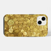 Coque Pour iPhone 14 Collection de vieilles pièces d'or  (Verso Horizontal)
