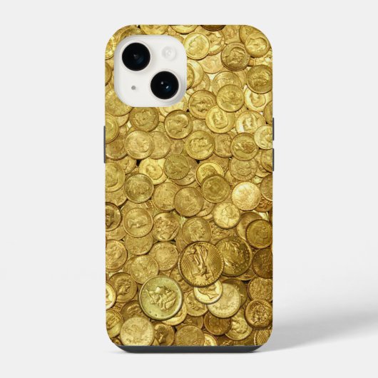 Coque Pour iPhone 14 Collection de vieilles pièces d'or  (Verso)