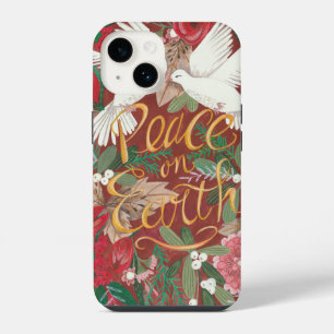 Coque Pour iPhone 14 Colombes de Noël Paix sur Terre fêtes