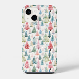 Coque Pour iPhone 14 Coloré Pastel Pine de Noël Motif