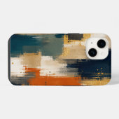 Coque Pour iPhone 14 Conception d'art moderne abstrait Navy Or Luxe Per (Verso Horizontal)