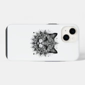 Coque Pour iPhone 14 Conception de chat à motif mandala (Verso Horizontal)