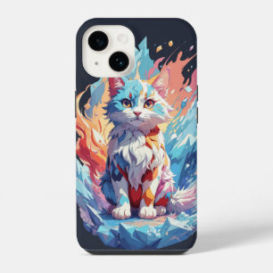 Coque Pour iPhone 14 Conception de chat de fantaisie en cristal mignon