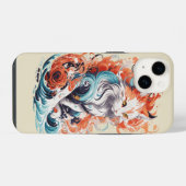 Coque Pour iPhone 14 Conception de chat mignon dans le style néo-tradit (Verso Horizontal)