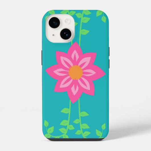 Coque Pour iPhone 14 Conception de fleurs vibrantes en fleurs (Verso)