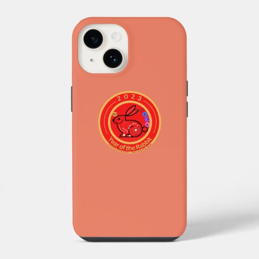 Coque Pour iPhone 14 Conception de l'année du lapin 2023 (Verso)