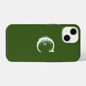 COQUE POUR iPhone 14 CONCEPTION DE LETTRE C EN MONOGRAMME FLEURI VERT É (Verso Horizontal)