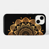 Coque Pour iPhone 14 Conception de Mandala Doré (Verso Horizontal)