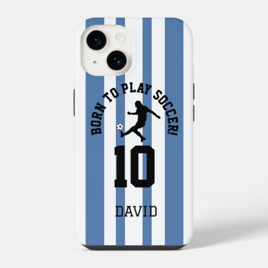 Coque Pour iPhone 14 Conception de numéro de maillot à rayures pour le  (Verso)