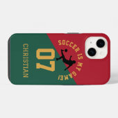 Coque Pour iPhone 14 Conception de numéro de maillot d'équipe de footba (Verso Horizontal)