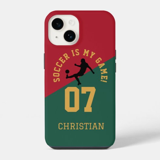 Coque Pour iPhone 14 Conception de numéro de maillot d'équipe de footba (Verso)