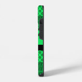 Coque Pour iPhone 14 Conception de patchwork de motifs mixtes vert noir (Côté gauche)
