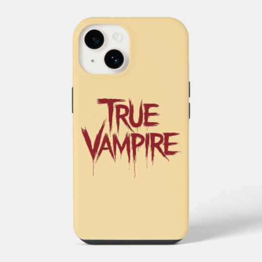 Coque Pour iPhone 14 Conception de texte sanglant gothique de vampire v (Verso)