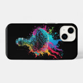 Coque Pour iPhone 14 Conception Du Cerveau Avec Explosion De Bulbe Colo (Verso Horizontal)