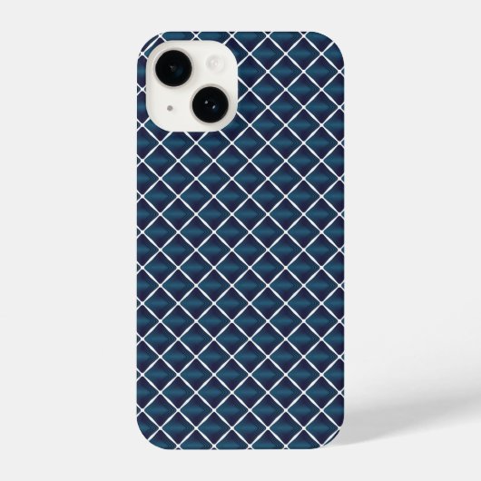 Coque Pour iPhone 14 Conception du compartiment Bleu arrondi (Verso)