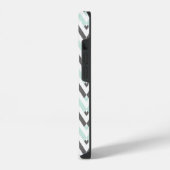 Coque Pour iPhone 14 Conception géométrique Chevron blanc de menthe mod (Côté gauche)